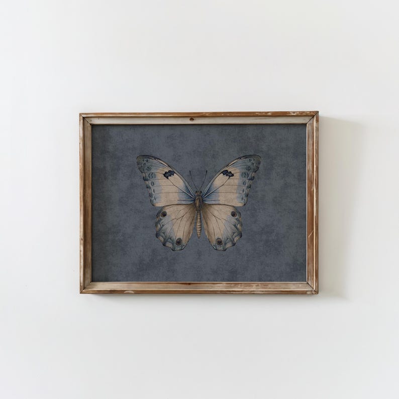 Blue Cottagecore Butterfly Painting
