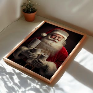 Funny Santa Bathroom Art