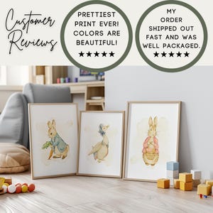 Peter Rabbit and Flopsy Watercolor Nursery Art Reviews
