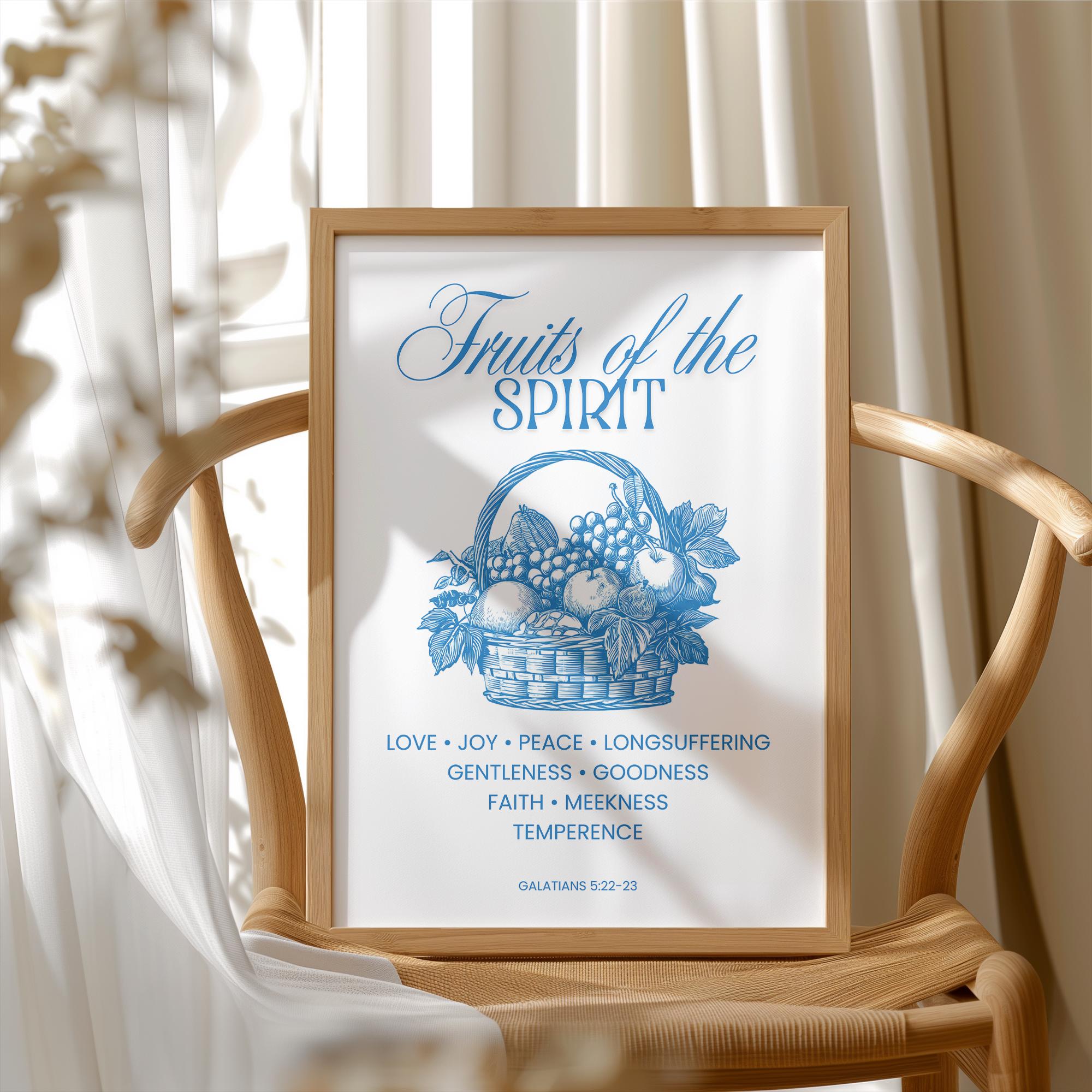 Fruits of the Spirit Wall Art Print | Galatians 5 22 23 Bible Verse ...