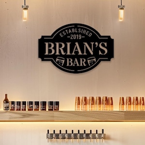 Arte de pared de metal personalizado para cueva de hombre • Letrero de pared de acero personalizado para bar o pub • Decoración de pared para fiestas en la puerta de entrada • Tapiz de cerveza para interiores y exteriores