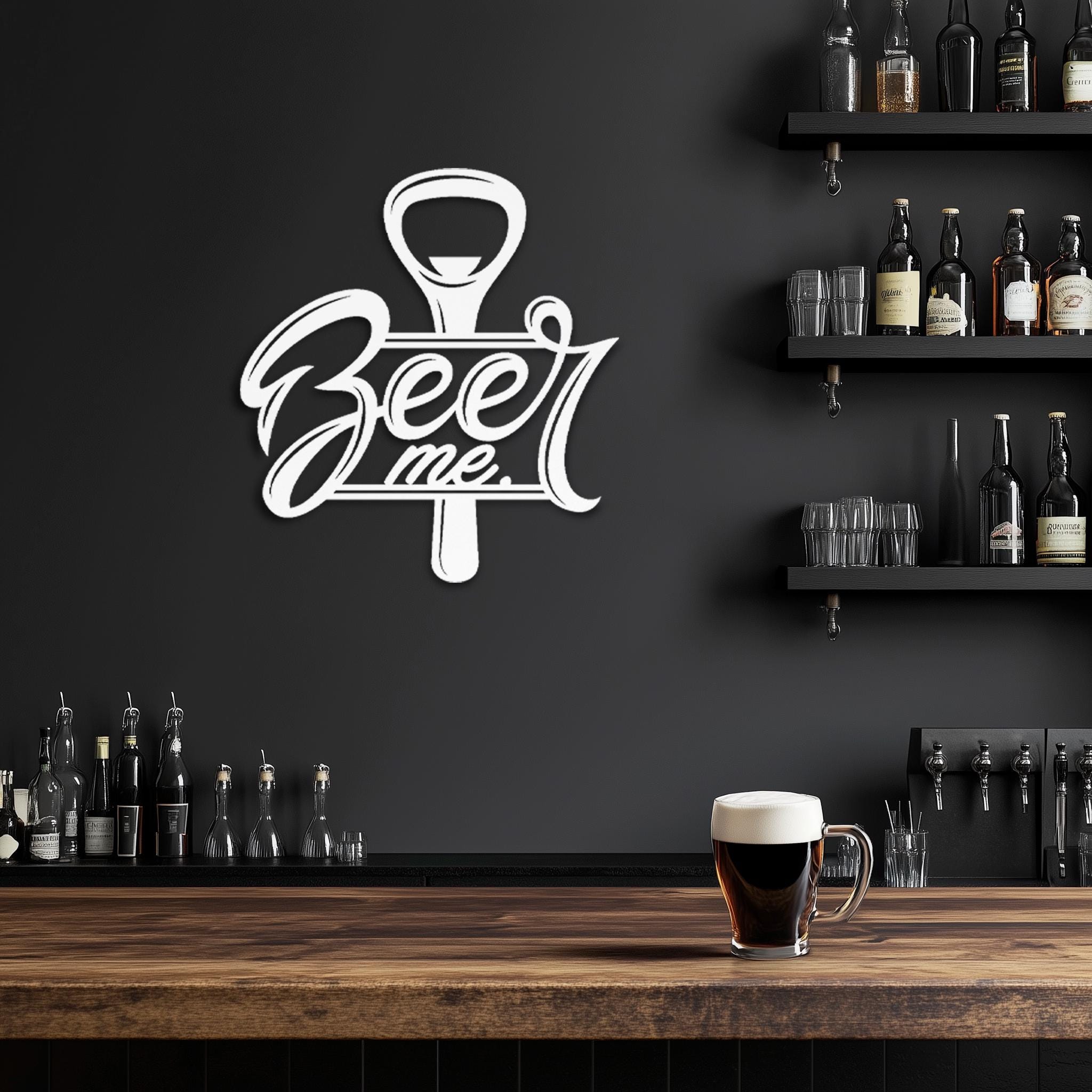 Personalized Beer Me Metal Wall Art • Custom Bar Pub Steel Wall Sign ...