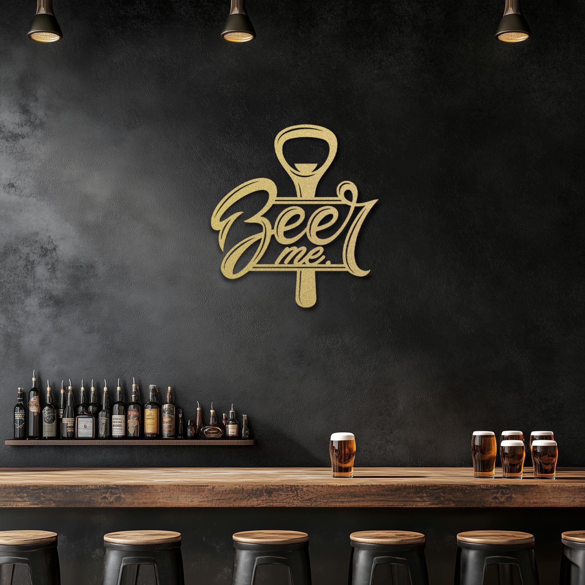 Personalized Beer Me Metal Wall Art • Custom Bar Pub Steel Wall Sign ...