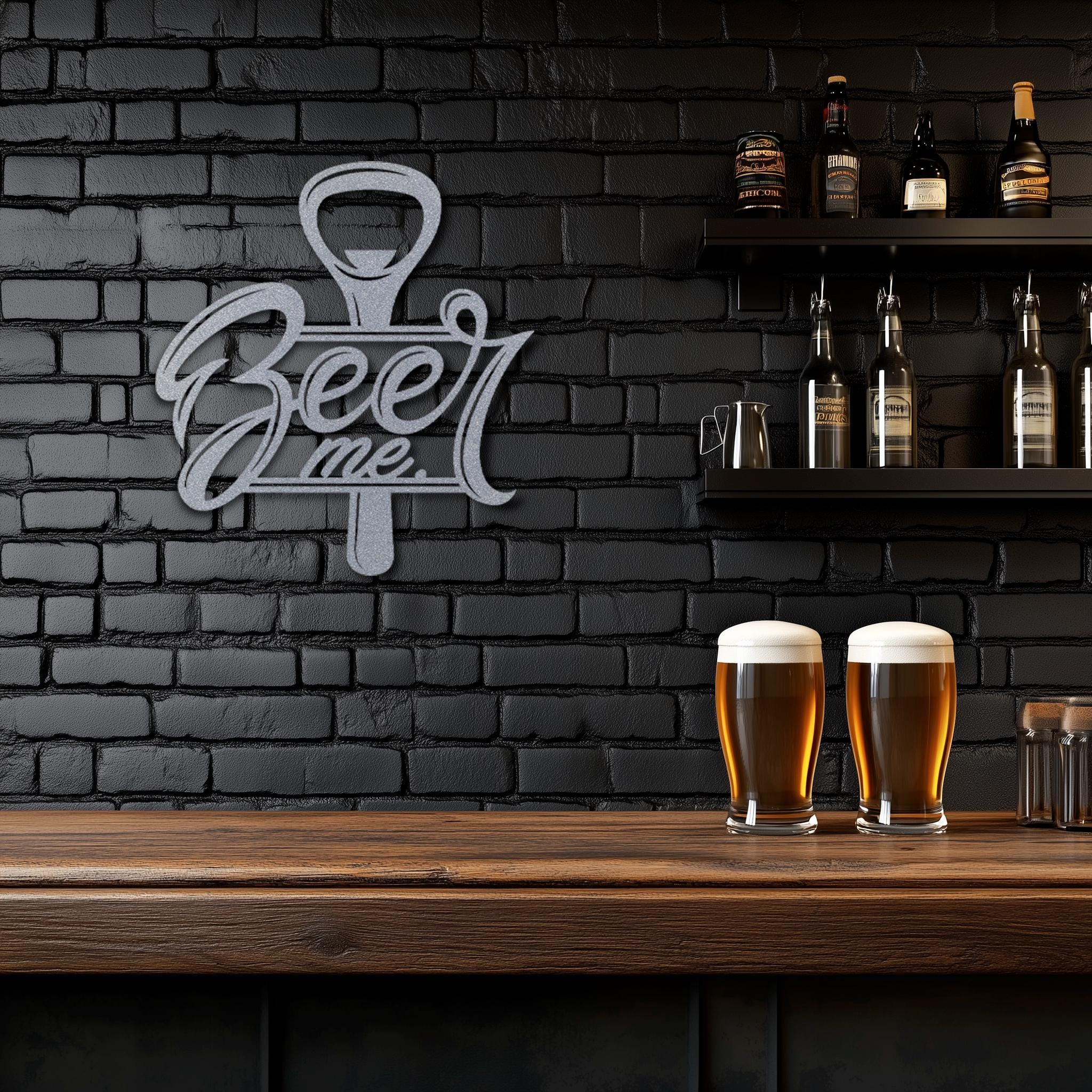 Personalized Beer Me Metal Wall Art • Custom Bar Pub Steel Wall Sign ...