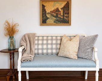 Classic Refinished Gustavian Style Settee ***See description for shipping info.***