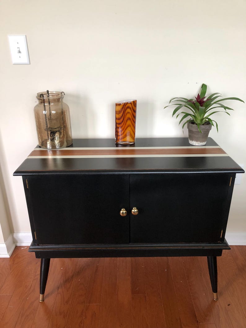 SOLD, Mid Century Modern Refinished Console Table - Etsy