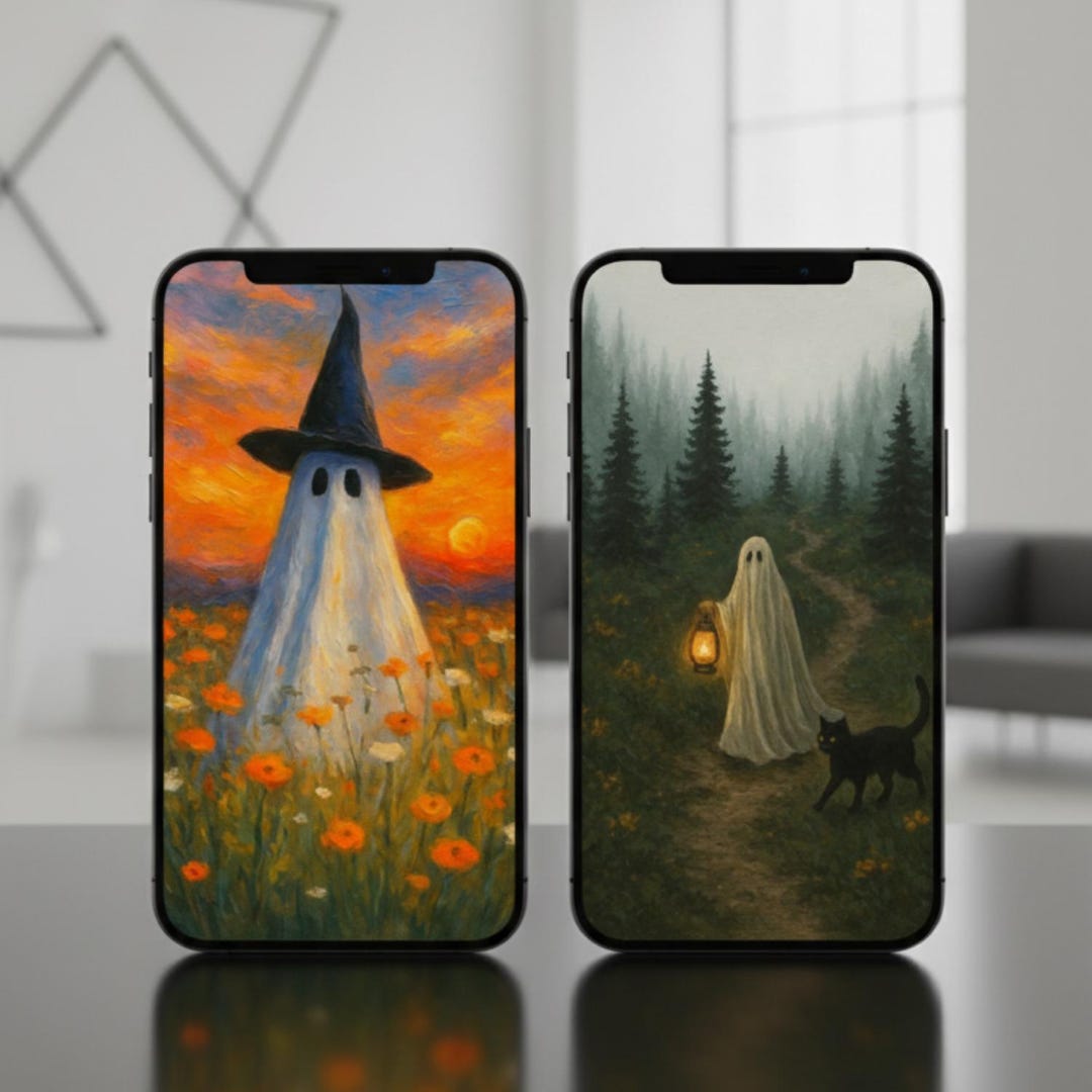 10 Ghost Phone Wallpapers Bundle – Gothic Ghost Lovers / Spooky