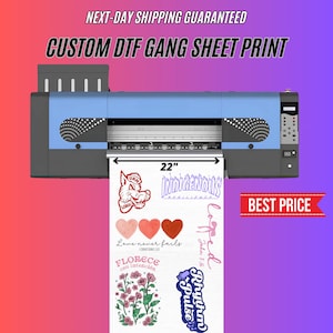 Custom DTF Gang Sheet, Custom DTF Transfers, Wholesale Gang Sheet, Full Color Dtf Print, Direct to Film Transfer, Personalized Heat Print