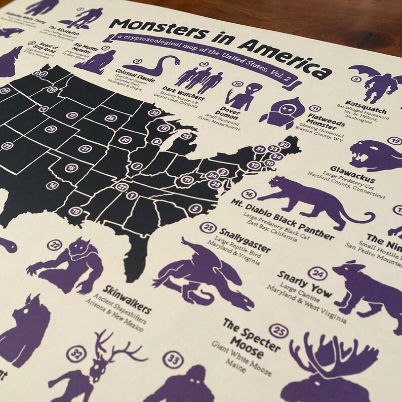Monsters In America A Cryptozoological Map Of The United States Vol 2 Il 794xN.6378139152 Ls3e 