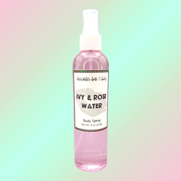 Ivy & Rose Water Body Spray, 8oz, Fragrance Spray, Inspired Scent, Hand Poured, Atomizer Bottle, Gift