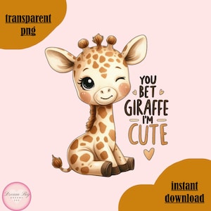 Jirafa linda PNG, clipart de jirafa, clipart de jirafa de dibujos animados, clipart de recién nacido, clipart de animal bebé, clipart de animal de acuarela, clipart de baby shower