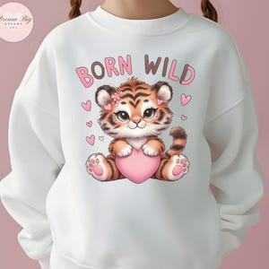 Baby Tiger Png, Born Wild, Cartoon Tiger Clipart, Newborn Png, Baby Animal Png, Watercolor Animal Clipart,Baby Shower Clipart,Baby Girl Png