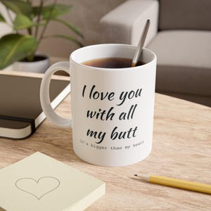 Mug, Funny Quote Coffee Cup, Humorous White Ceramic Tea Mug, Laughable Saying Gift, Joke Drinkware, Smiling Face Beverage Container