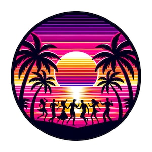 クールで楽しいネオンビーチパーティーPNG、昇華デザイン、カラフルなクリップアート、夏のデジタル画像、トレンディなPNG、Tシャツデザイン、インスタントダウンロードpng