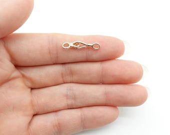 14K Gold Plated Brass Fish Hook Clasp – S Hook Jewelry Clasp for Bracelets Necklaces