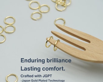 Gold Plated Open Jump Rings, Tarnish-Resistant, 3-10mm, 100pcs