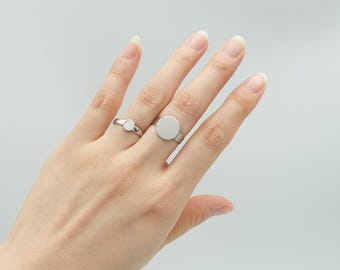 Tarnish Resistant Stainless Steel Ring Base – Glue On Adjustable Ring Blank