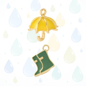 Enamel Umbrella & Rain Boots Charms – DIY Jewelry Making Supplies