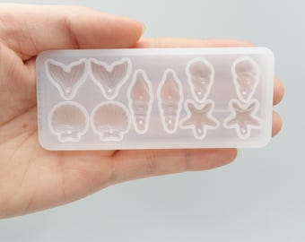 Marine Resin Mold: Starfish, Shell, Fin Charms - Jewelry Making
