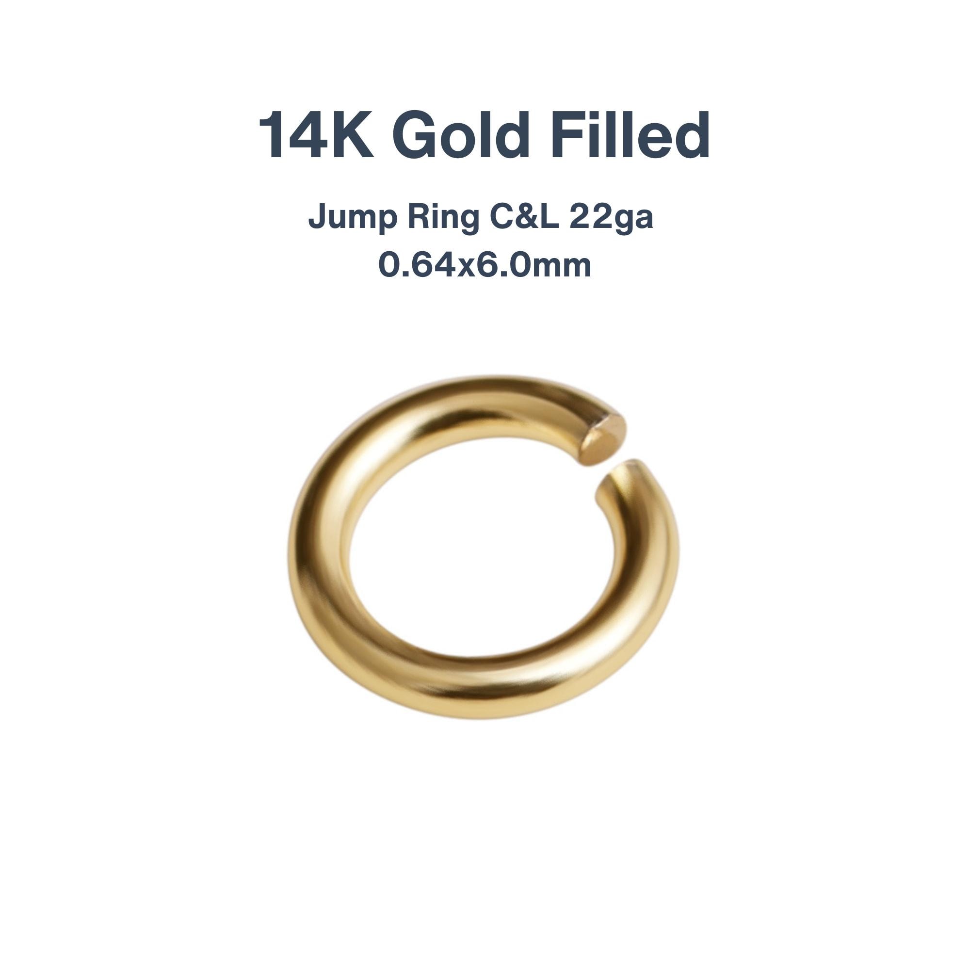 50Pcs 14K Gold Filled Jump Rings 6mm – 22ga  | Hypoallergenic USA-Made Connectors for Fine & Permanent Jewelry