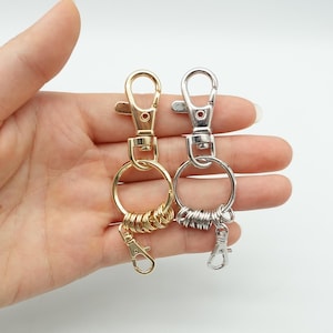 Keychain Hardware Set - Key Ring with Lobster Clasp & Double Ring for Multiple Charms
