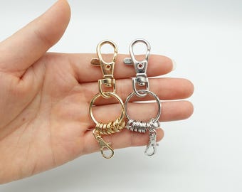 Keychain Hardware Set - Key Ring with Lobster Clasp & Double Ring for Multiple Charms