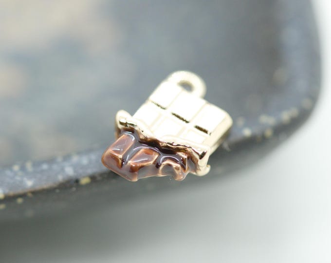 Chocolate Lover's Charm – Unwrapped Chocolate Bar Design for Jewelry Making and Accessories
