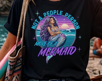 Funny Mermaid Shirt, Not a People Person Mermaid Comfort Colors Tee