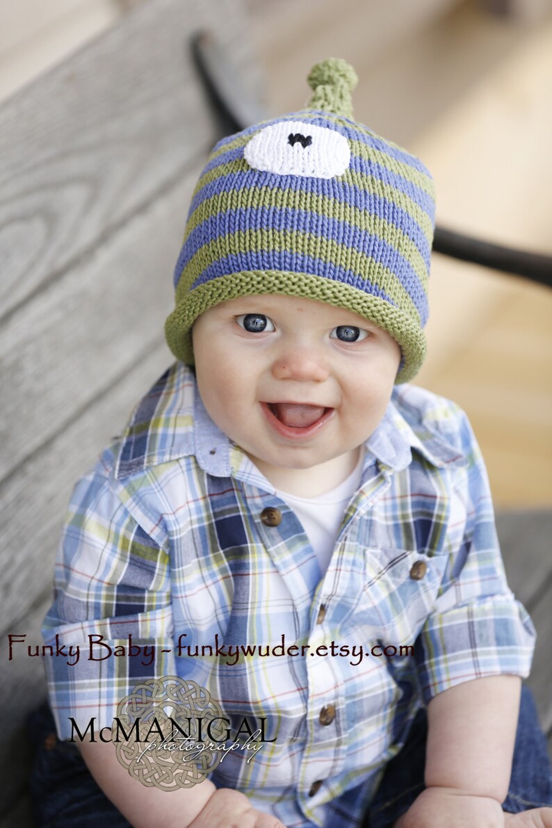 Monster hat KNITTING PATTERN in sizes infant through adult image 3