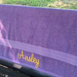 Personalized bath towel, embroidered towel, monogrammed bath towel, bathroom decor, towel with name image 4