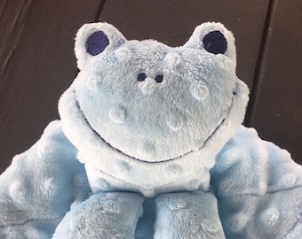 Frog Baby Lovey Blanket: Personalized Minky Snuggle Blanket