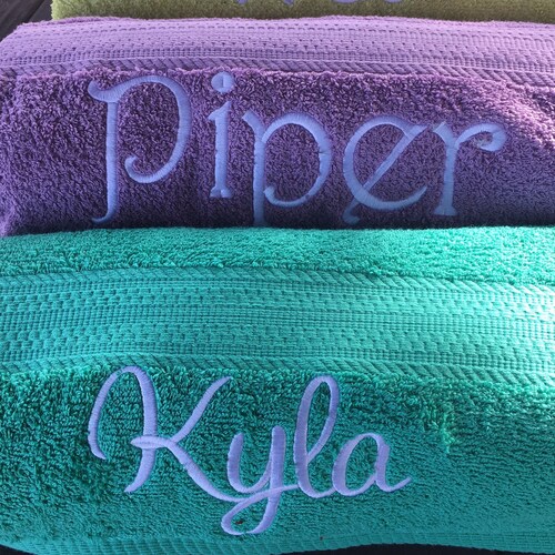 Personalized Bath Towel Embroidered Towel Monogrammed Bath Etsy