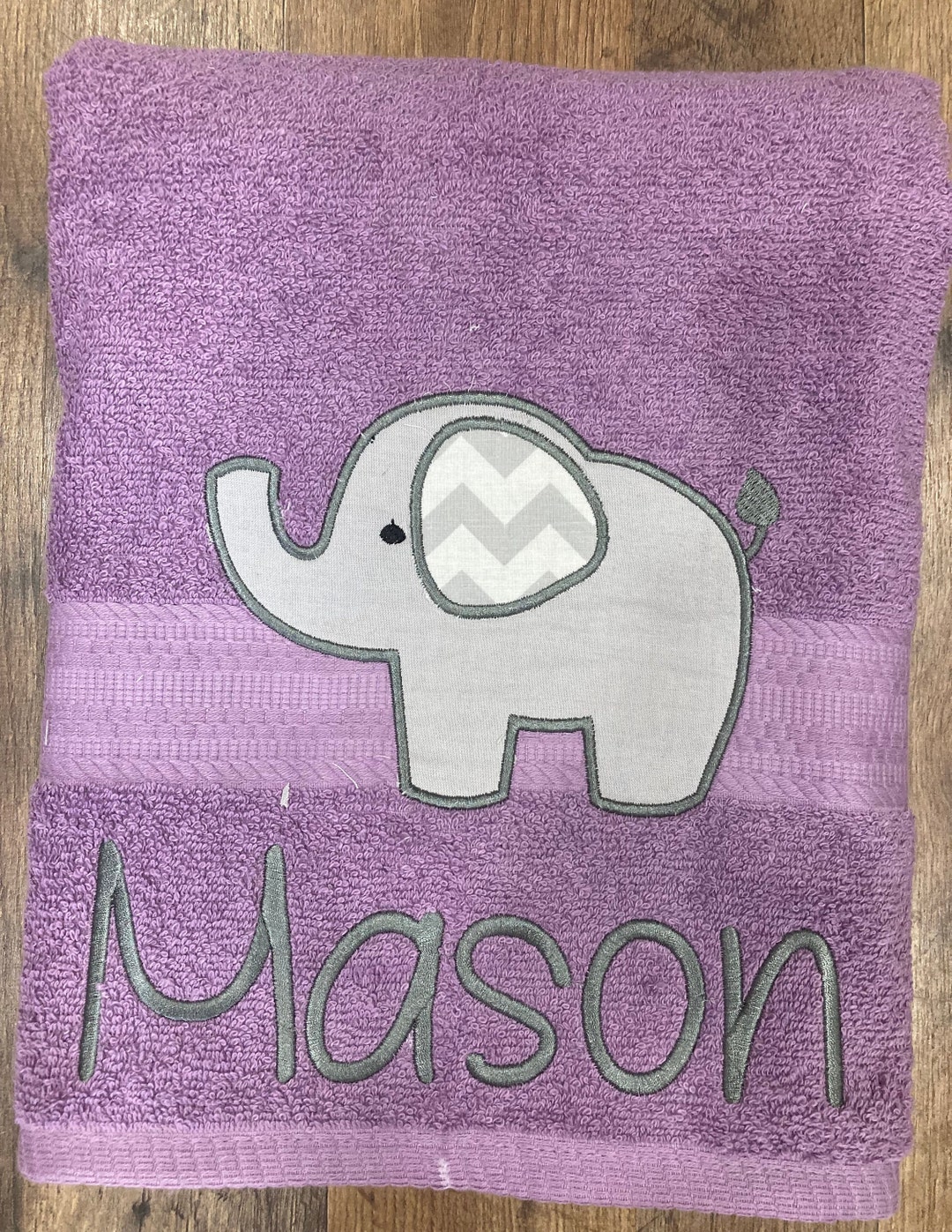 Elephant Bath Towel, Safari Towel, Kid's Animal Bath Towel, Personalized Bath Towel, Animal