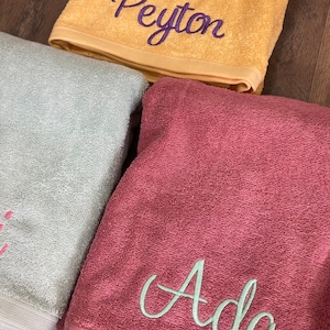 Personalized bath towel, embroidered towel, monogrammed bath towel, bathroom decor, towel with name image 2