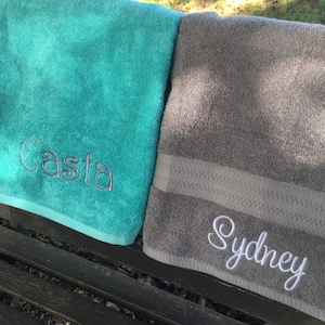 Personalized bath towel, embroidered towel, monogrammed bath towel, bathroom decor, towel with name image 7