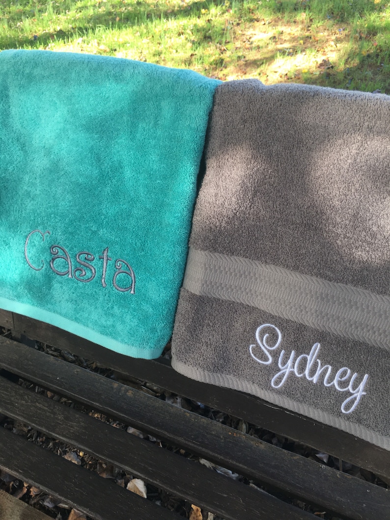 Personalized bath towel, embroidered towel, monogrammed bath towel, bathroom decor, towel with name image 7