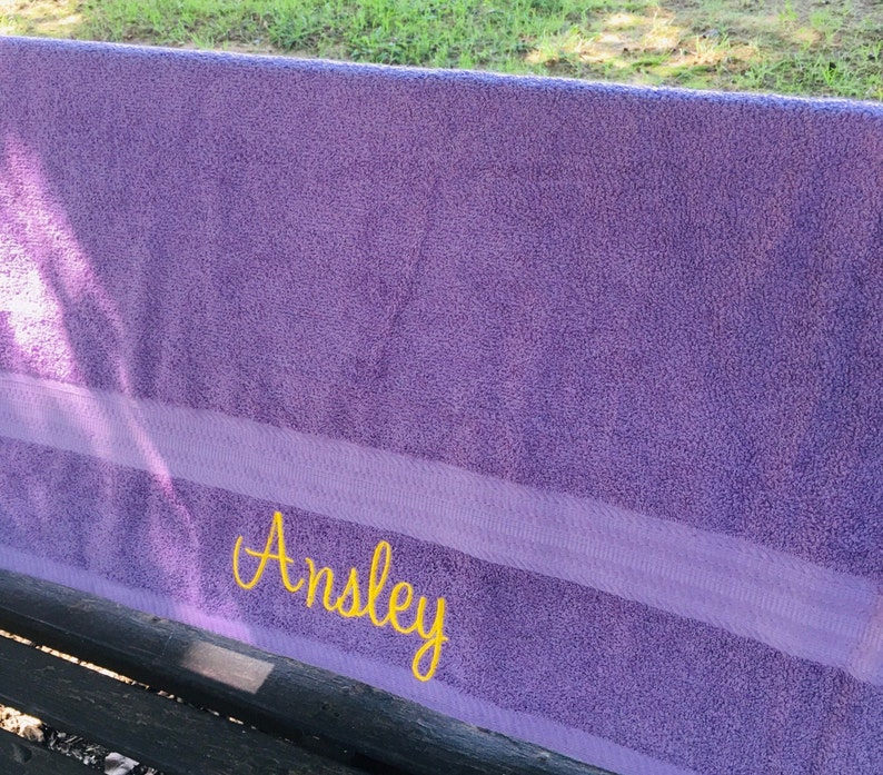 Personalized bath towel, embroidered towel, monogrammed bath towel, bathroom decor, towel with name image 4