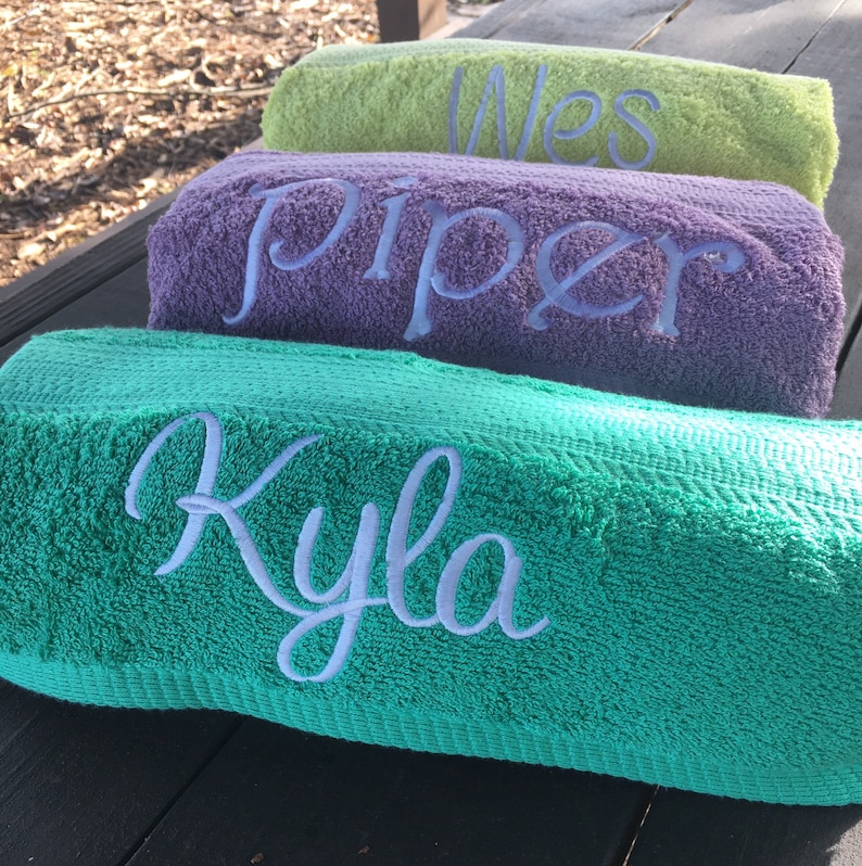 Personalized bath towel embroidered towel monogrammed bath Etsy