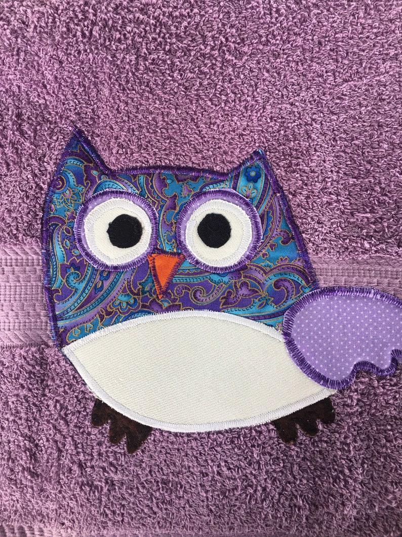 Toalla de búho amarillo toalla de búho del niño toalla de | Etsy