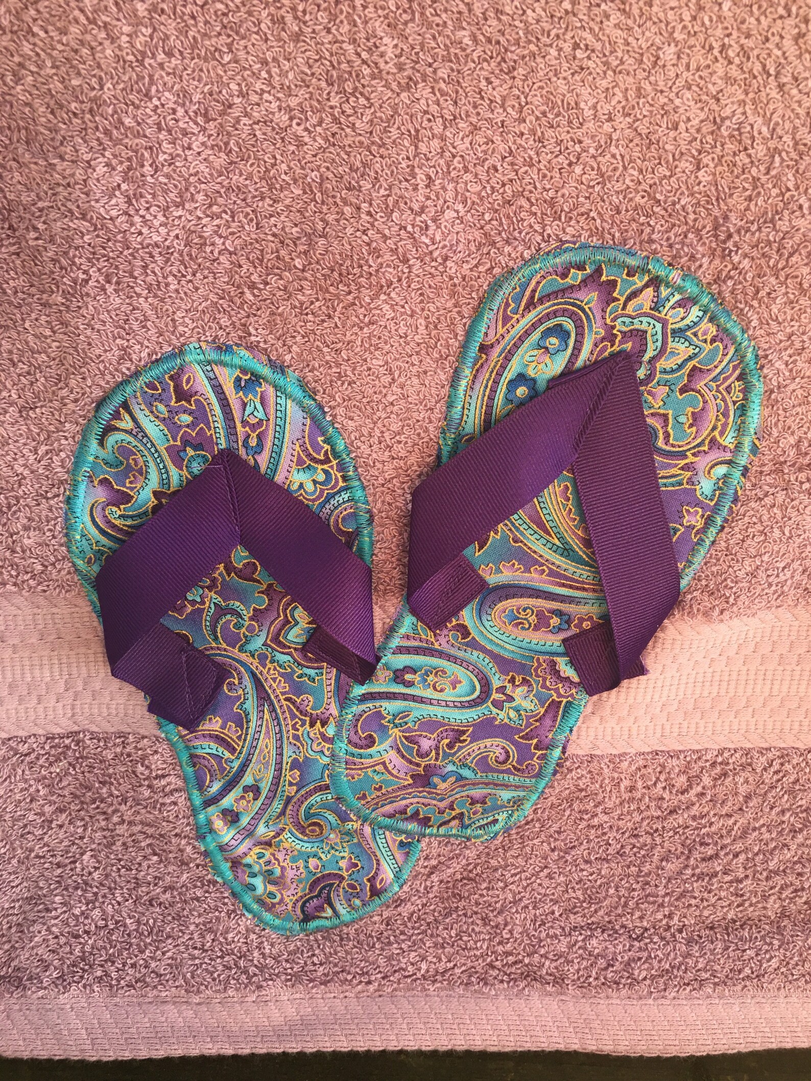 Purple flip Flop Towel flip flop bath towel personalized Etsy