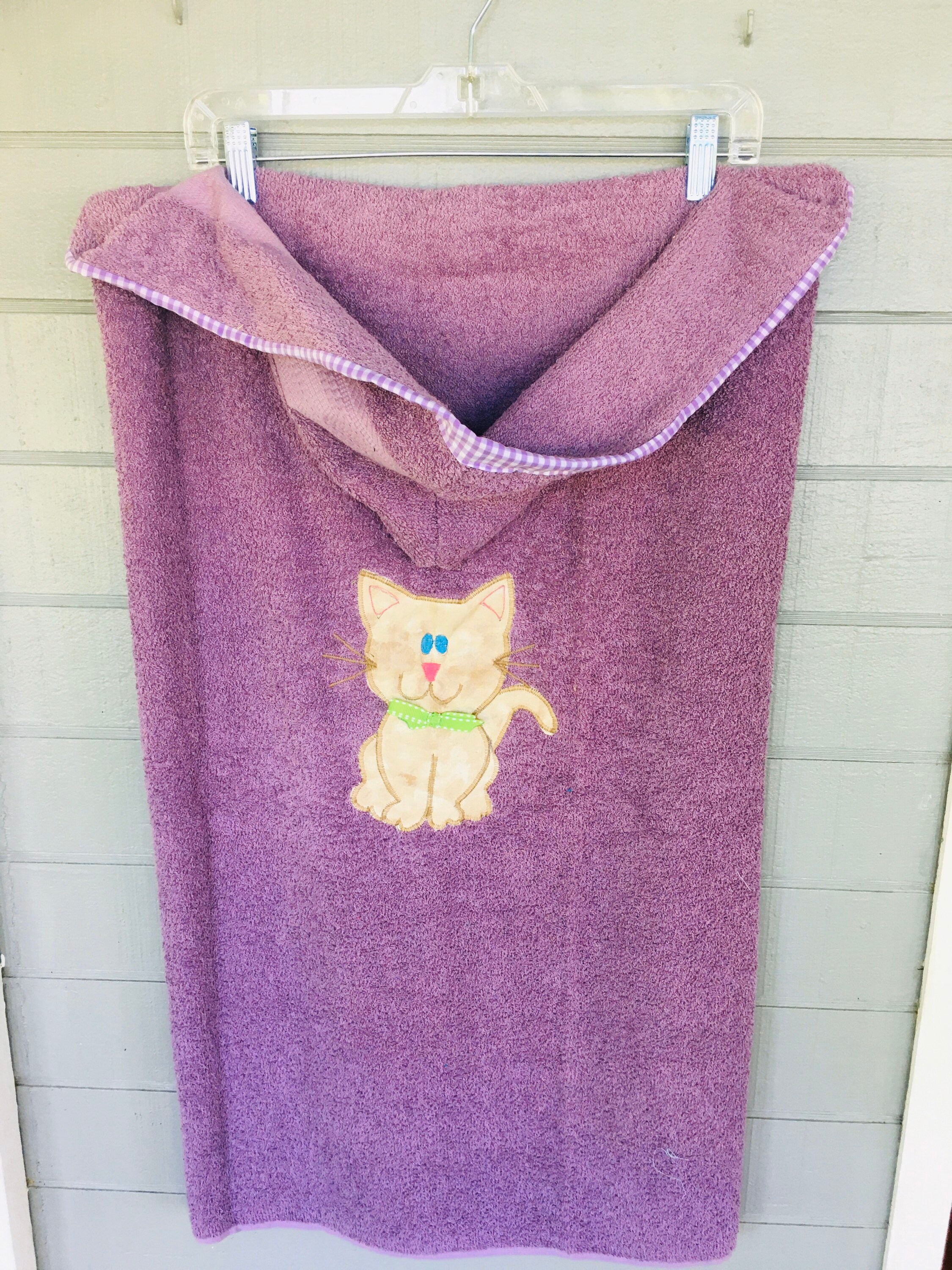 Hooded cat towel kitten bath towel personalized towel Etsy