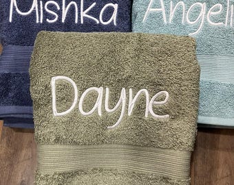 Personalized Embroidered Bath Towel: Custom Monogrammed Cotton Towel