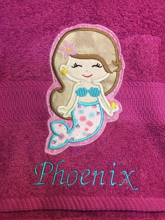 Mermaid Bath Towel Mermaid Bathroom Décor Girl's Mermaid Etsy