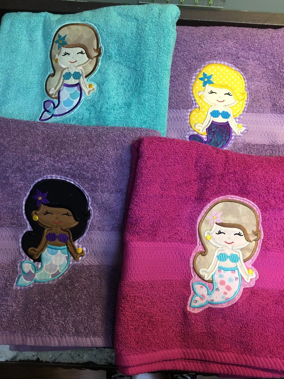 Mermaid Bath Towel, Mermaid Bathroom Décor, Girl's Mermaid Towel, Towel