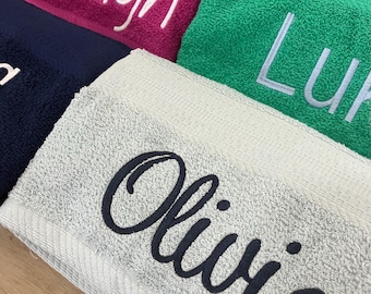 Personalized Embroidered Cotton Bath Towel, Monogrammed Towel