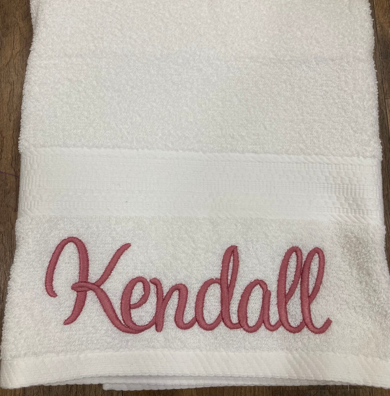 Personalized bath towel, embroidered towel, monogrammed bath towel, bathroom decor, towel with name image 7