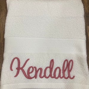 Personalized bath towel, embroidered towel, monogrammed bath towel, bathroom decor, towel with name image 3