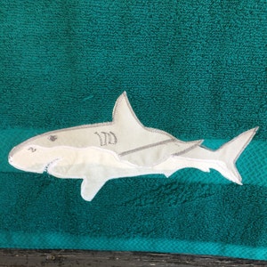 Shark towel, shark bath towel, kids shark towel, personalized towel, towel with shark, shark bathroom décor, shark swim towel, bath towel image 5