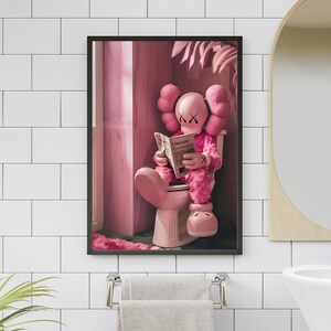 Vibrant Kaws Print for Your Bathroom | Quirky Toilet Art | Digital ...