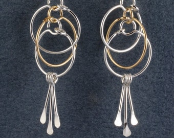 Sterling Silver & 14K Gold Filled Dangle Earrings